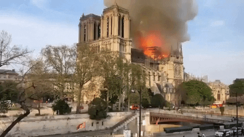 Resultado de imagen para incendio en notre dame gif