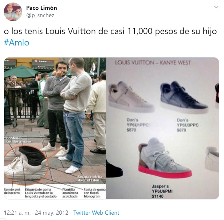 Los tenis son diseÃ±ados por Kanye West y valen aproximadamente 800 dÃ³lares (Foto: Twitter)