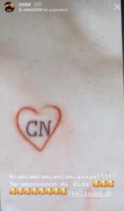 Belinda y Nodal se hacen tatuajes para celebrar su relación
