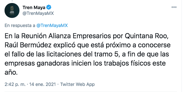 Citcocomex va por el tramo 5 del Tren Maya