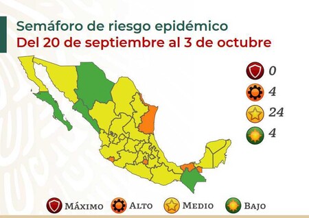 Casi Todo Mexico Queda En Amarillo Por El Semaforo Covid Tres Cuartas Partes Del Pais Ya Estan En Nivel Medio De Riesgo